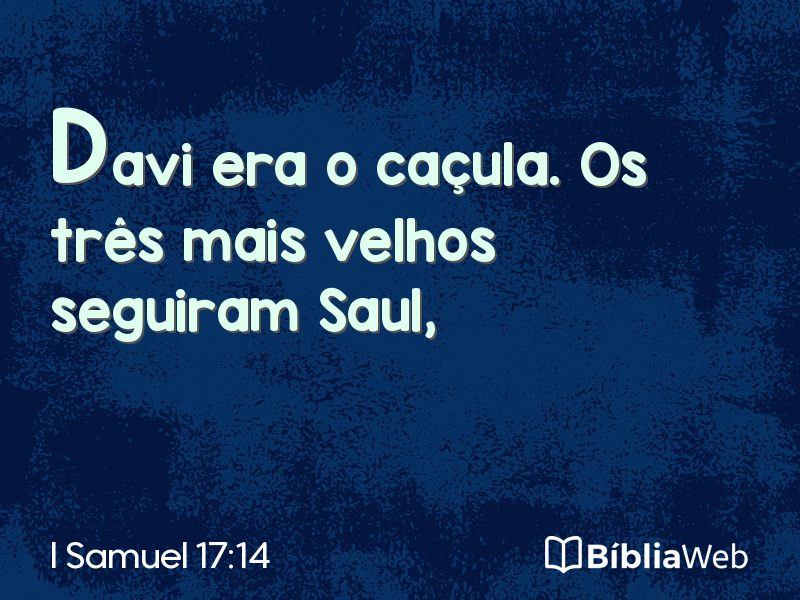 I Samuel 17:14 em imagem para compartilhar