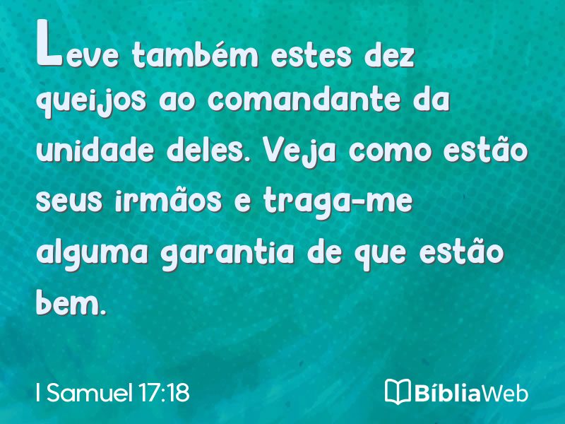 I Samuel 17:18 em imagem para compartilhar