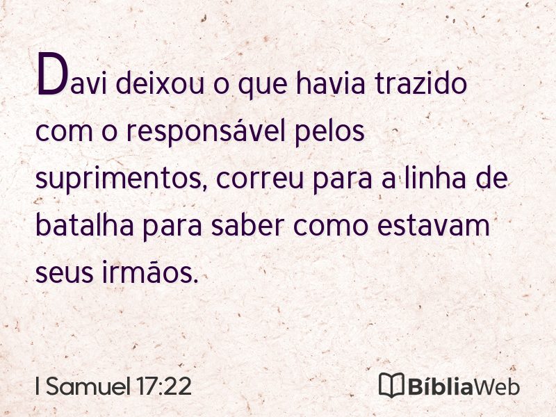 I Samuel 17:22 em imagem para compartilhar
