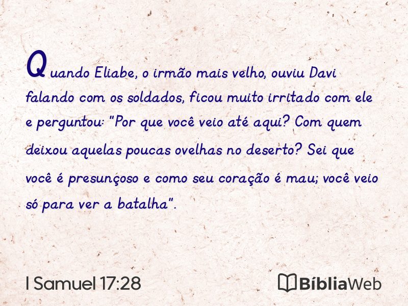 I Samuel 17:28 em imagem para compartilhar