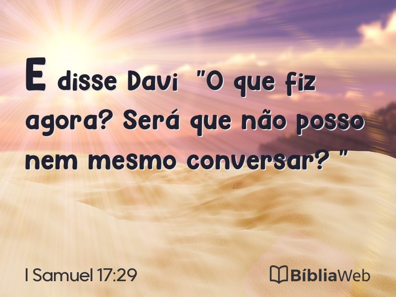 I Samuel 17:29 em imagem para compartilhar