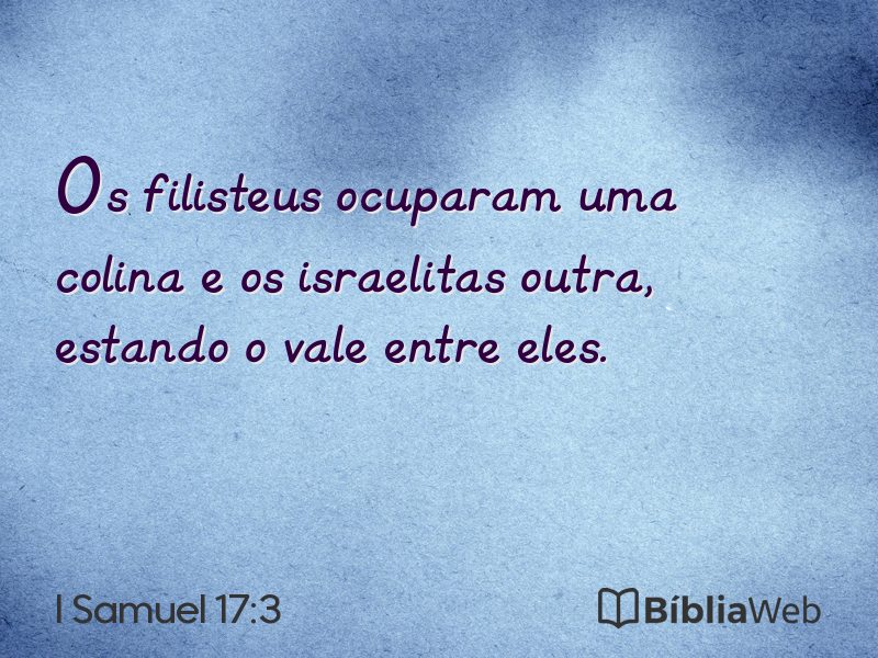 I Samuel 17:3 em imagem para compartilhar