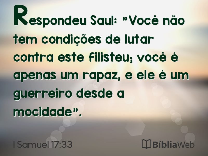 I Samuel 17:33 em imagem para compartilhar