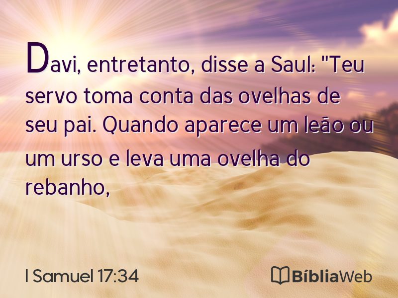 I Samuel 17:34 em imagem para compartilhar