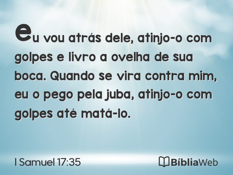I Samuel 17:35 em imagem para compartilhar