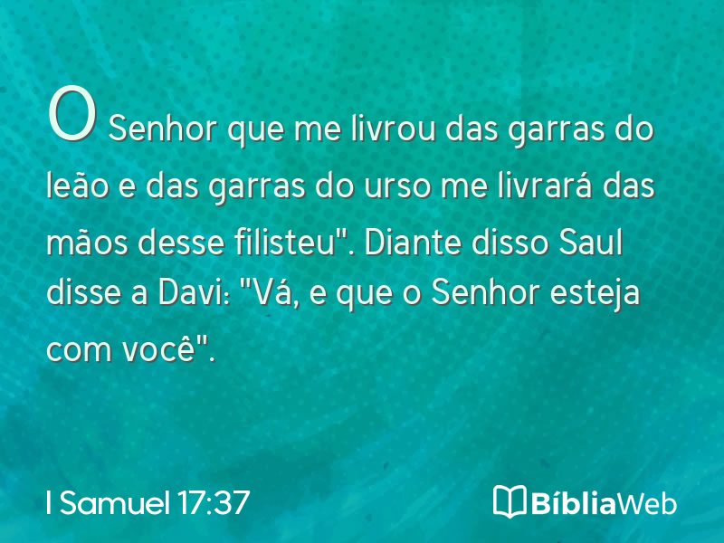 I Samuel 17:37 em imagem para compartilhar