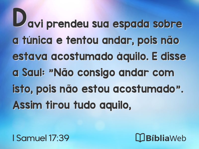 I Samuel 17:39 em imagem para compartilhar