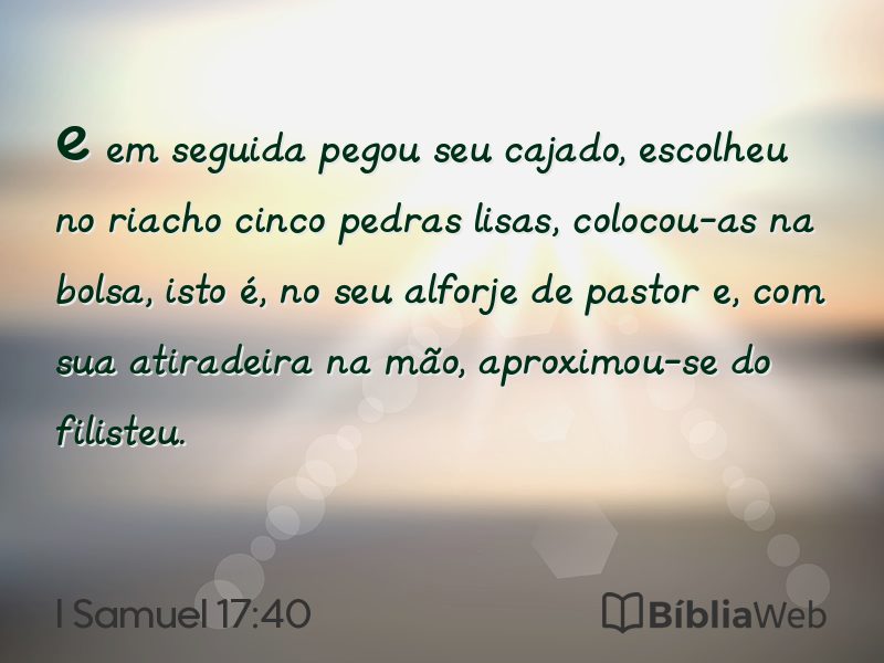 I Samuel 17:40 em imagem para compartilhar