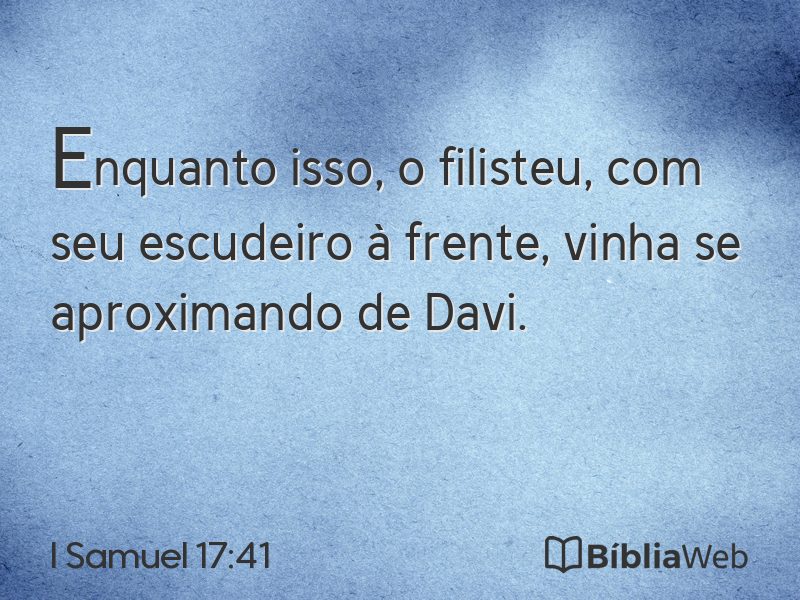 I Samuel 17:41 em imagem para compartilhar