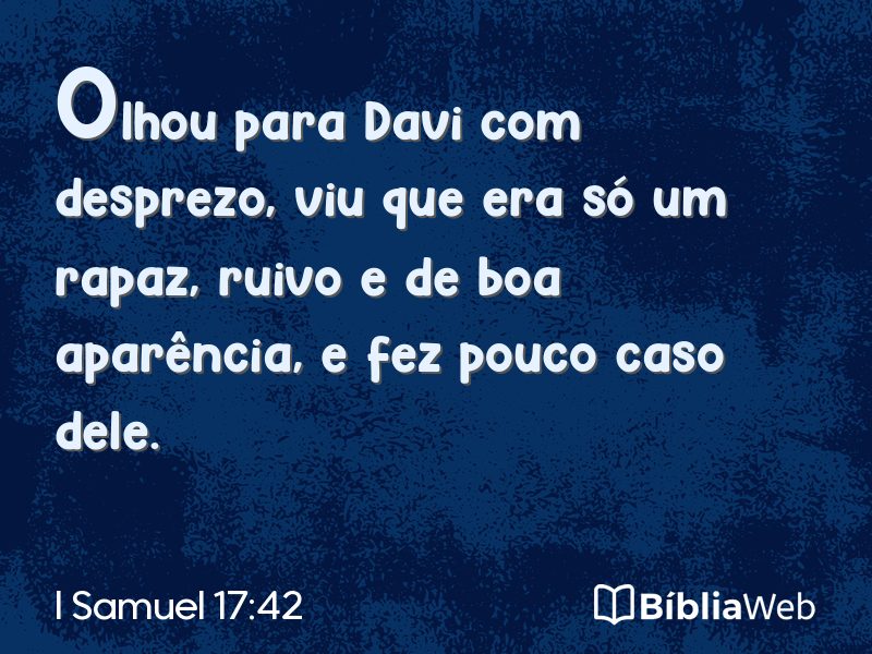 I Samuel 17:42 em imagem para compartilhar