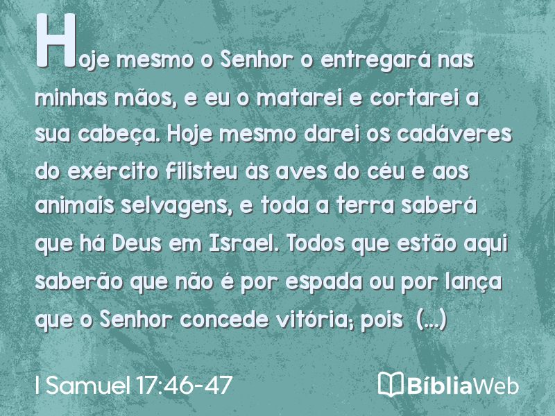I Samuel 17:46-47 em imagem para compartilhar