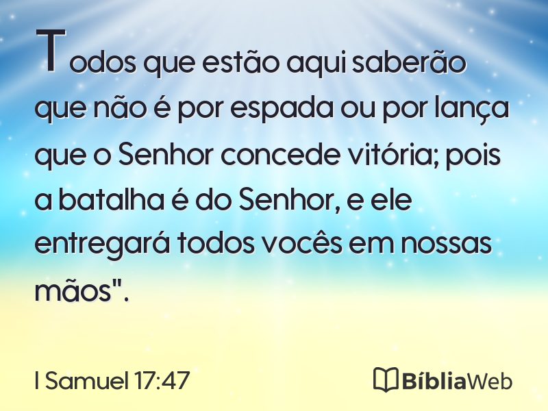 I Samuel 17:47 em imagem para compartilhar