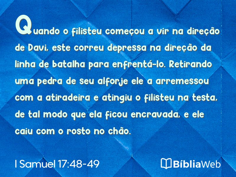 I Samuel 17:48-49 em imagem para compartilhar
