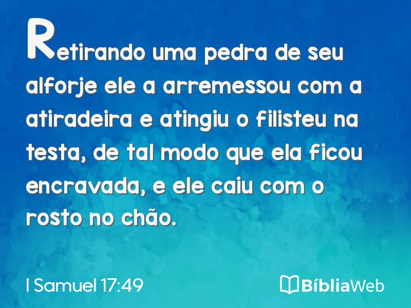 I Samuel 17:49 em imagem para compartilhar