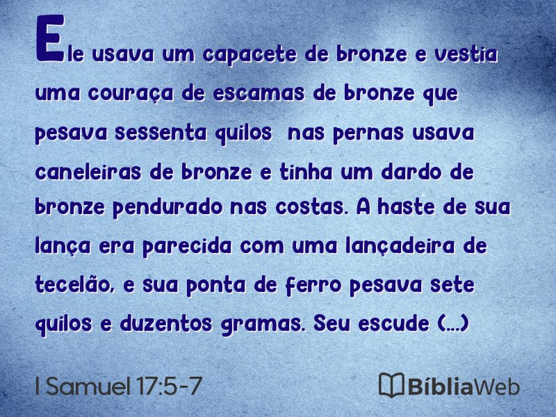 I Samuel 17:5-7 em imagem para compartilhar