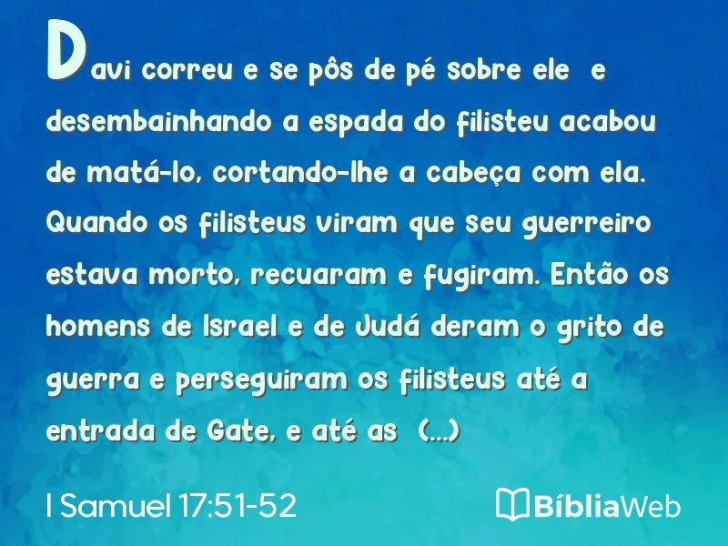 I Samuel 17:51-52 em imagem para compartilhar