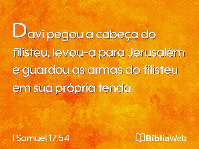 I Samuel 17:54 em imagem para compartilhar