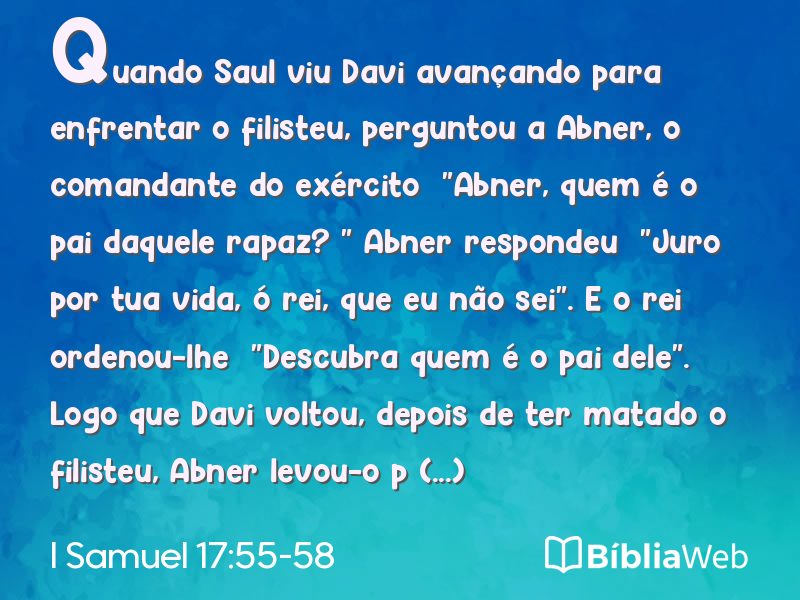 I Samuel 17:55-58 em imagem para compartilhar