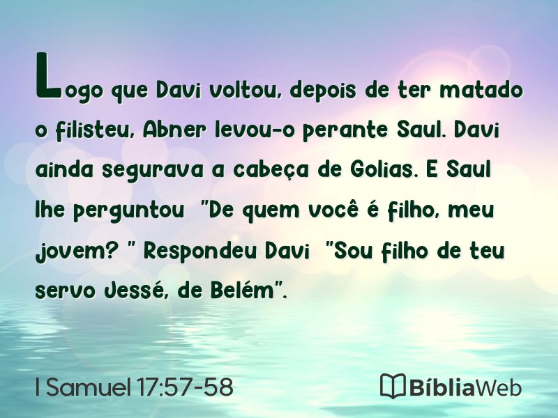 I Samuel 17:57-58 em imagem para compartilhar