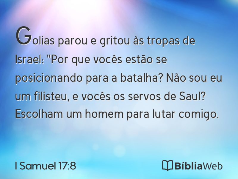 I Samuel 17:8 em imagem para compartilhar