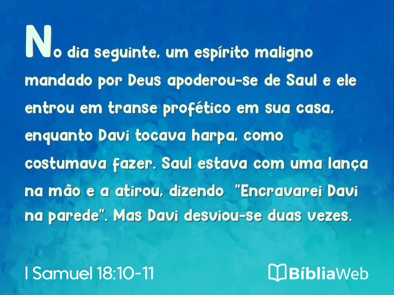 I Samuel 18:10-11 em imagem para compartilhar