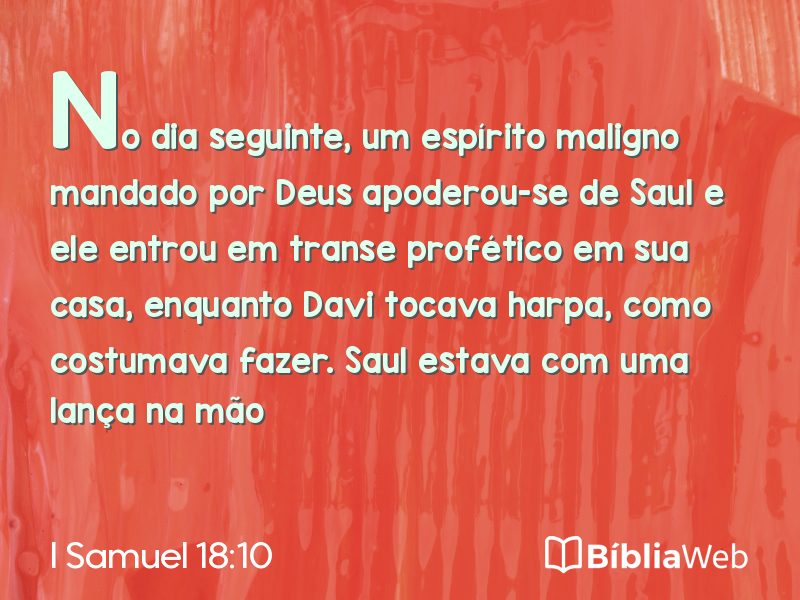 I Samuel 18:10 em imagem para compartilhar