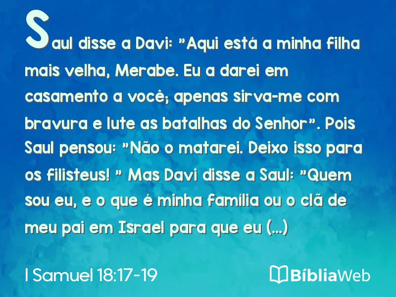 I Samuel 18:17-19 em imagem para compartilhar