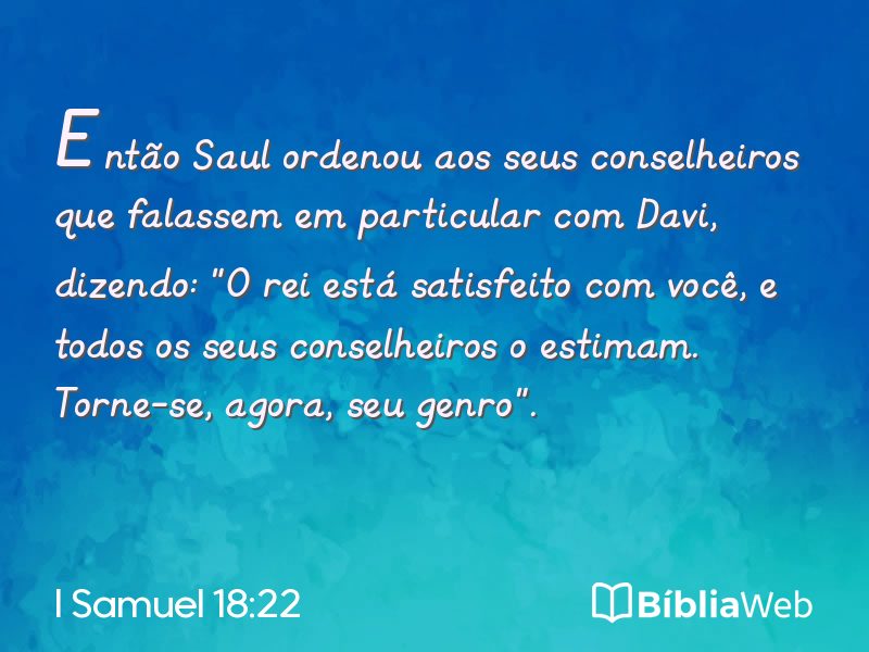 I Samuel 18:22 em imagem para compartilhar