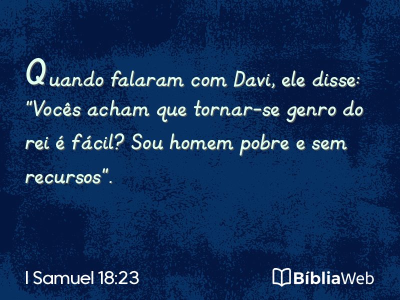 I Samuel 18:23 em imagem para compartilhar