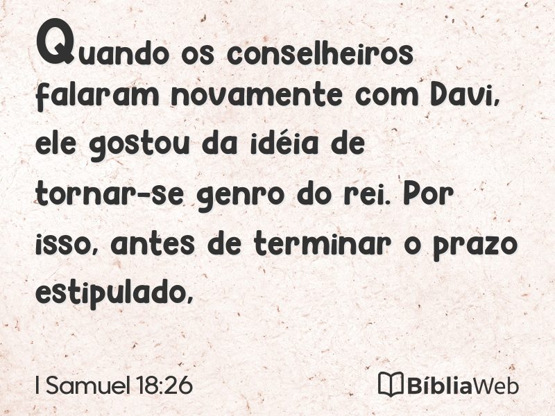 I Samuel 18:26 em imagem para compartilhar