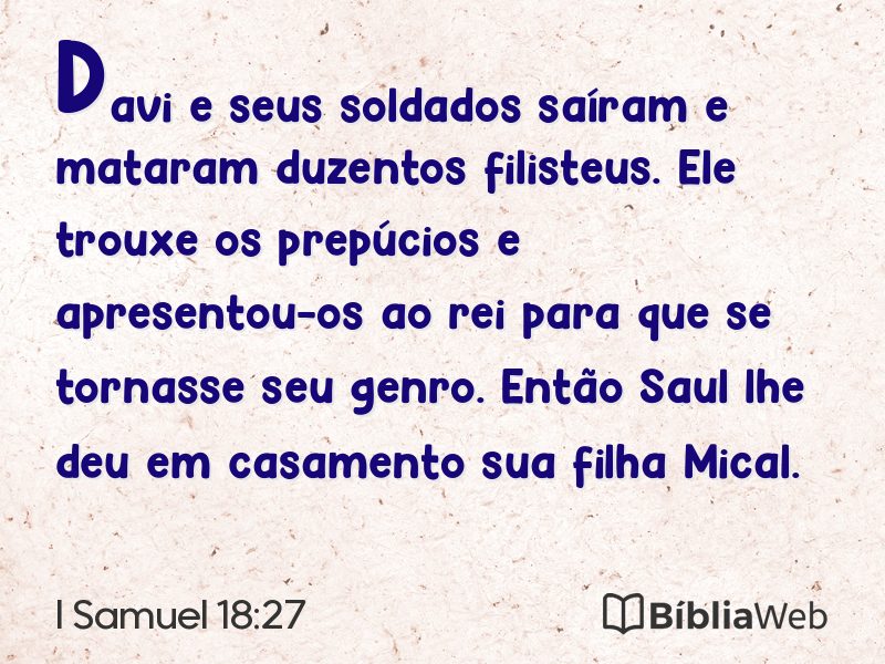 I Samuel 18:27 em imagem para compartilhar