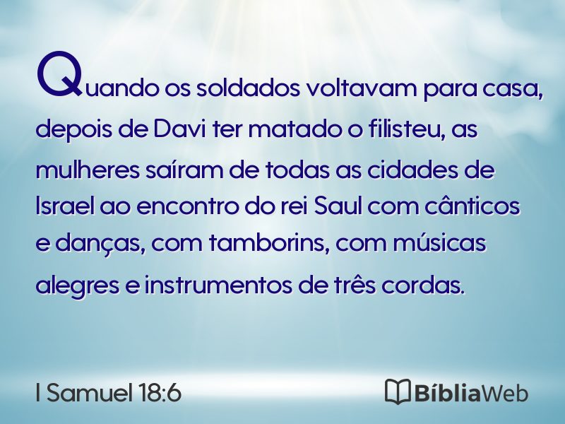 I Samuel 18:6 em imagem para compartilhar