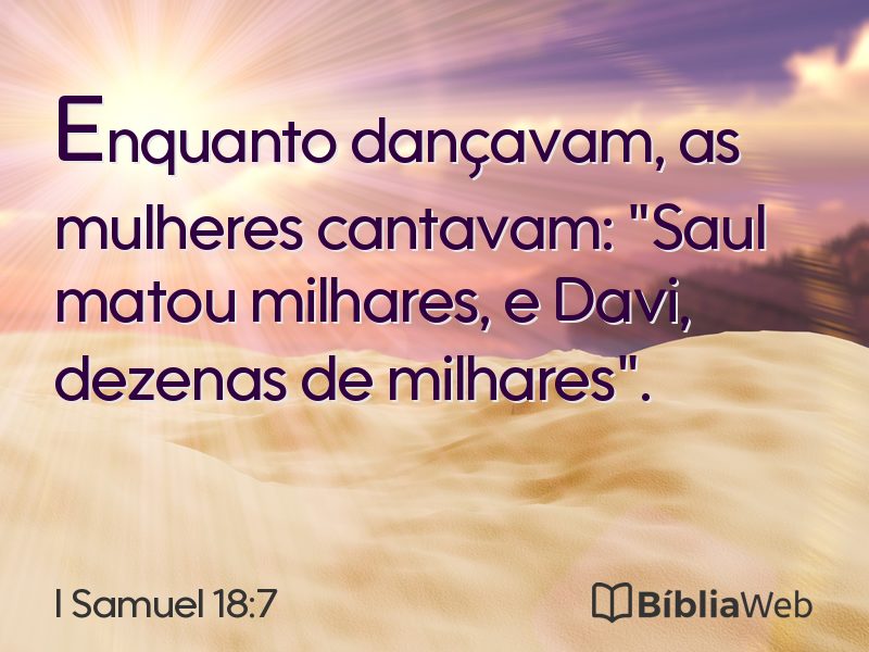 I Samuel 18:7 em imagem para compartilhar