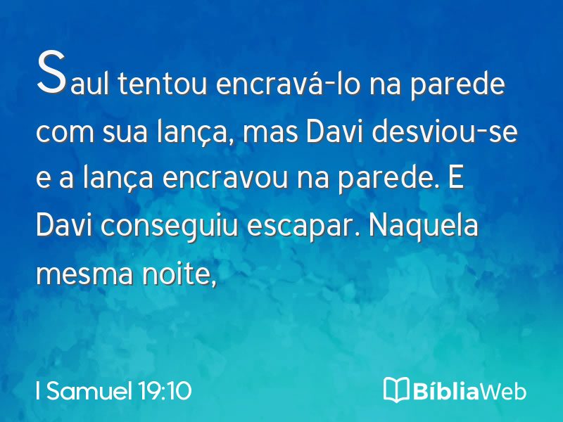 I Samuel 19:10 em imagem para compartilhar