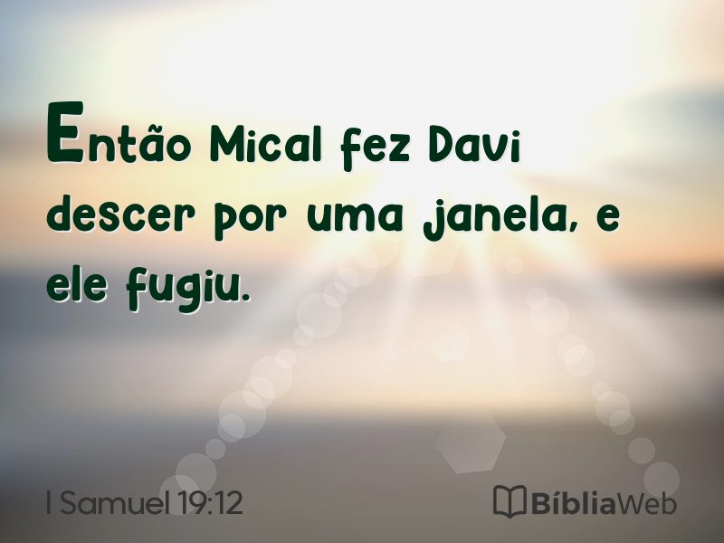 I Samuel 19:12 em imagem para compartilhar