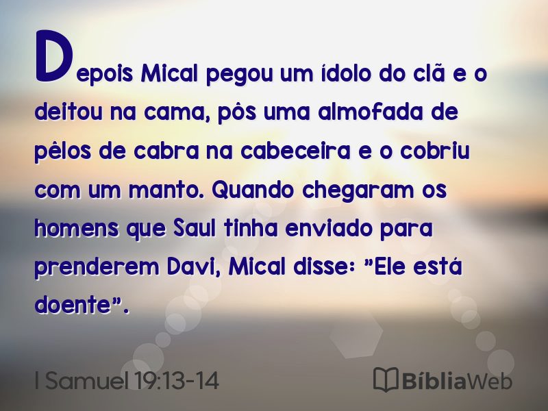 I Samuel 19:13-14 em imagem para compartilhar