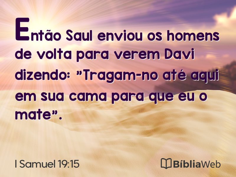I Samuel 19:15 em imagem para compartilhar