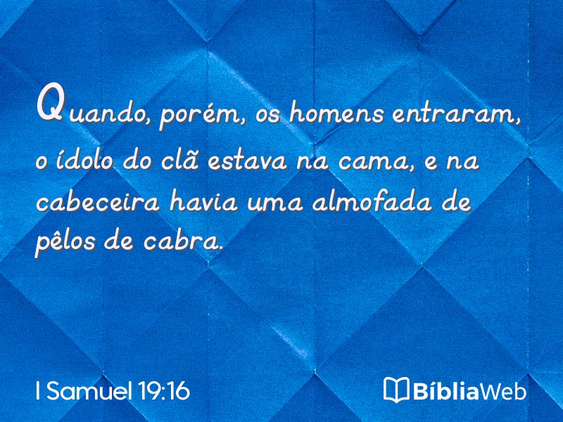 I Samuel 19:16 em imagem para compartilhar