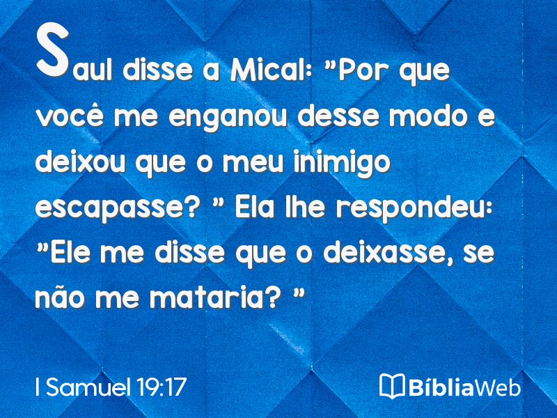 I Samuel 19:17 em imagem para compartilhar