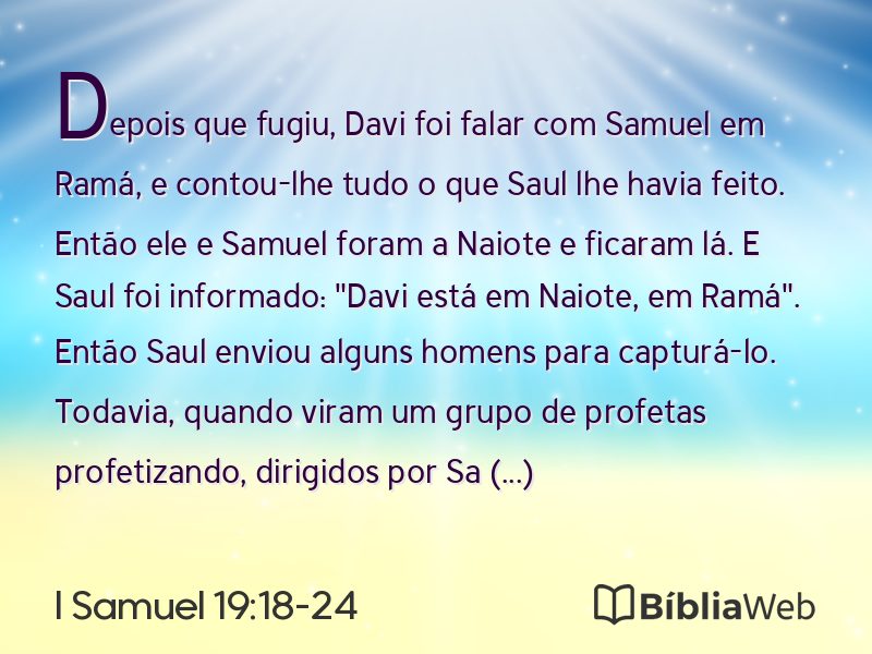I Samuel 19:18-24 em imagem para compartilhar