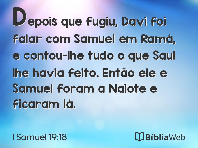 I Samuel 19:18 em imagem para compartilhar
