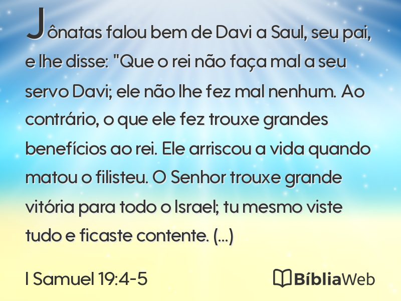 I Samuel 19:4-5 em imagem para compartilhar