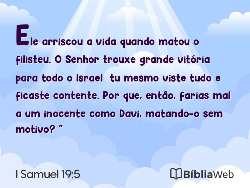 I Samuel 19:5 em imagem para compartilhar