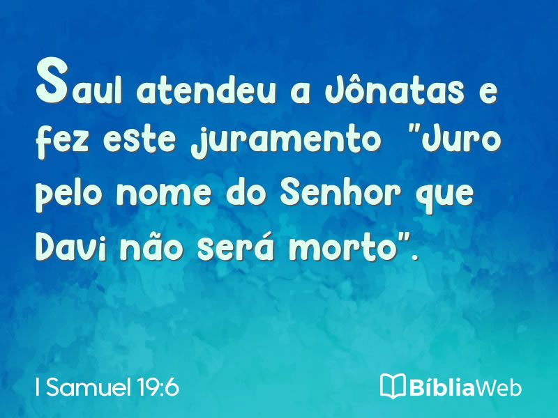 I Samuel 19:6 em imagem para compartilhar