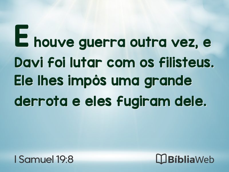 I Samuel 19:8 em imagem para compartilhar