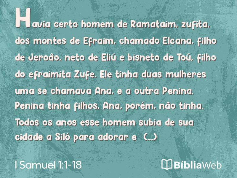 I Samuel 1:1-18 em imagem para compartilhar