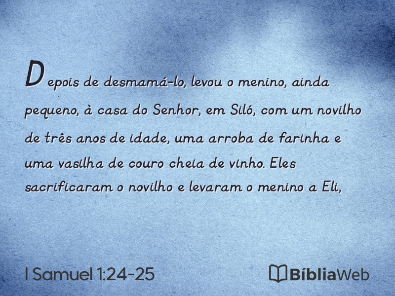 I Samuel 1:24-25 em imagem para compartilhar