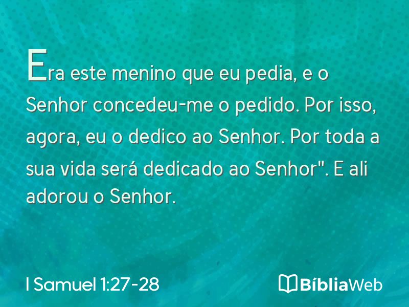 I Samuel 1:27-28 em imagem para compartilhar