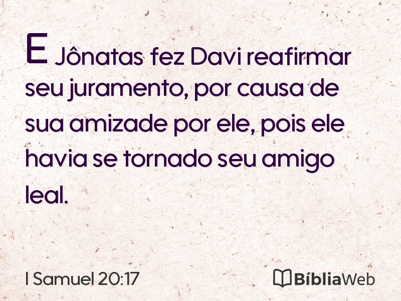 I Samuel 20:17 em imagem para compartilhar