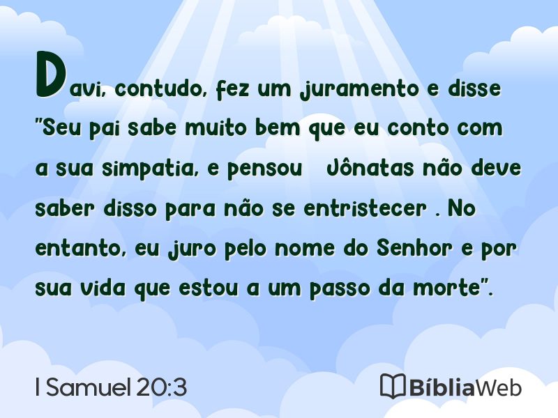 I Samuel 20:3 em imagem para compartilhar